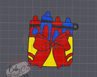 Download digitale – Portachiavi NFC con contatto di emergenza Crayon Bundle Bow (file di stampa 3D), download immediato di file stl