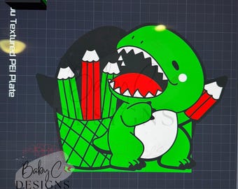 Portapenne a forma di dinosauro, stampa 3D, file STL, download immediato, download digitale