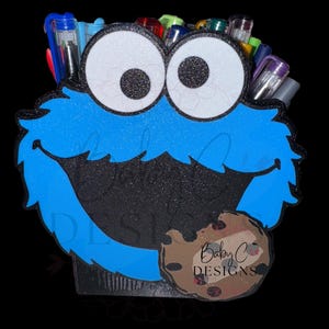 Blue Monster Pencil Holder, 3D File, STL File, Pencil Holder Digital Download