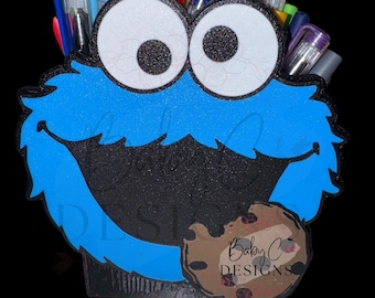 Blue Monster Pencil Holder, 3D File, STL File, Pencil Holder Digital Download