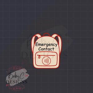 Backpack Emergency Contact NFC Keychain – 3D STL File | Digital Download | Commercial Use Allowed | Baby C Designs