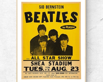 1966 - Beatles Shea Stadium Concert Poster - Etsy