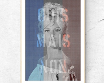 Wydruk artystyczny Brigitte Bardot, limitowana edycja giclee z autografem, dekoracja wnętrz