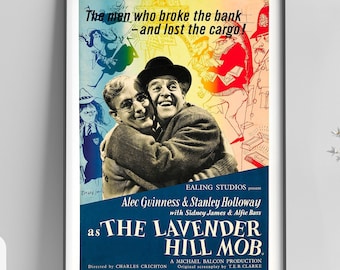 Plakat artystyczny brytyjskiej komedii „The Lavender Hill Mob”