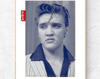 Niebieski Elvis, wydruk artystyczny, limitowana edycja, podpisany, archiwalny wydruk pigmentowy