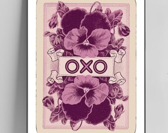Vintage OXO Reklama Karta do gry Druk artystyczny, ręcznie podpisany