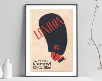 Edward McKnight Kauffer London Travel Art Print – okładka magazynu z lat 30. XX wieku