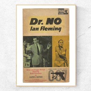 High Quality Dr No, Ian Fleming, James Bond 007 PAN Book Cover Print, 1964, Sean Connery, Wall and Home Decor.