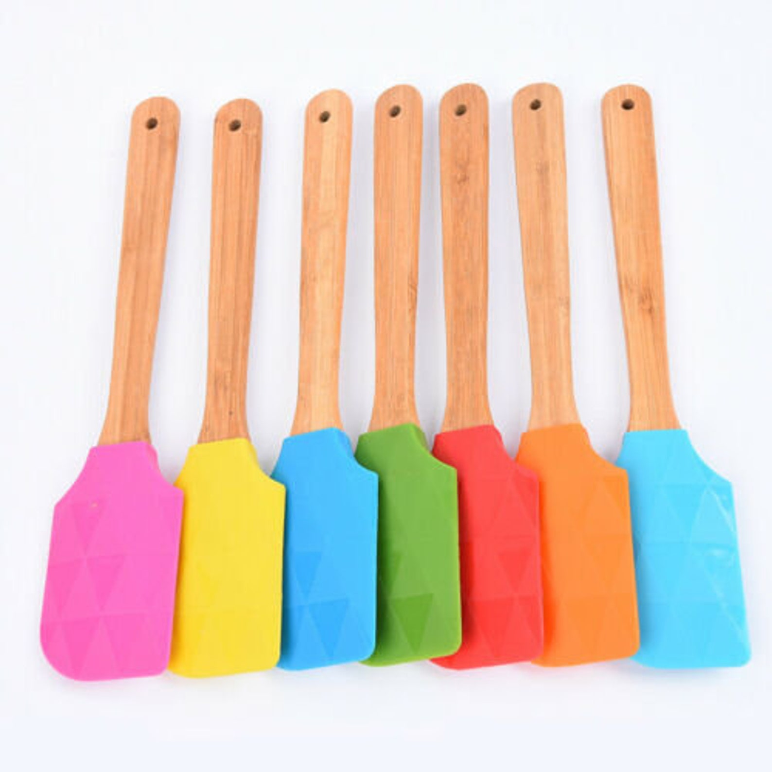Silicone spatula strong wooden handle for cooking 28cm extra Etsy