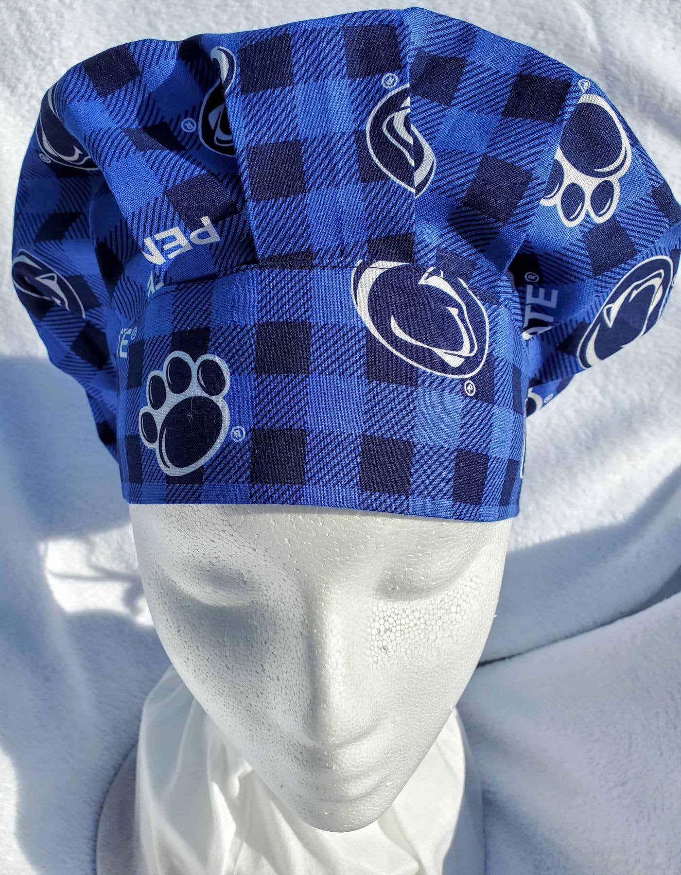 Hat Made With Penn State Plaid Fabric 