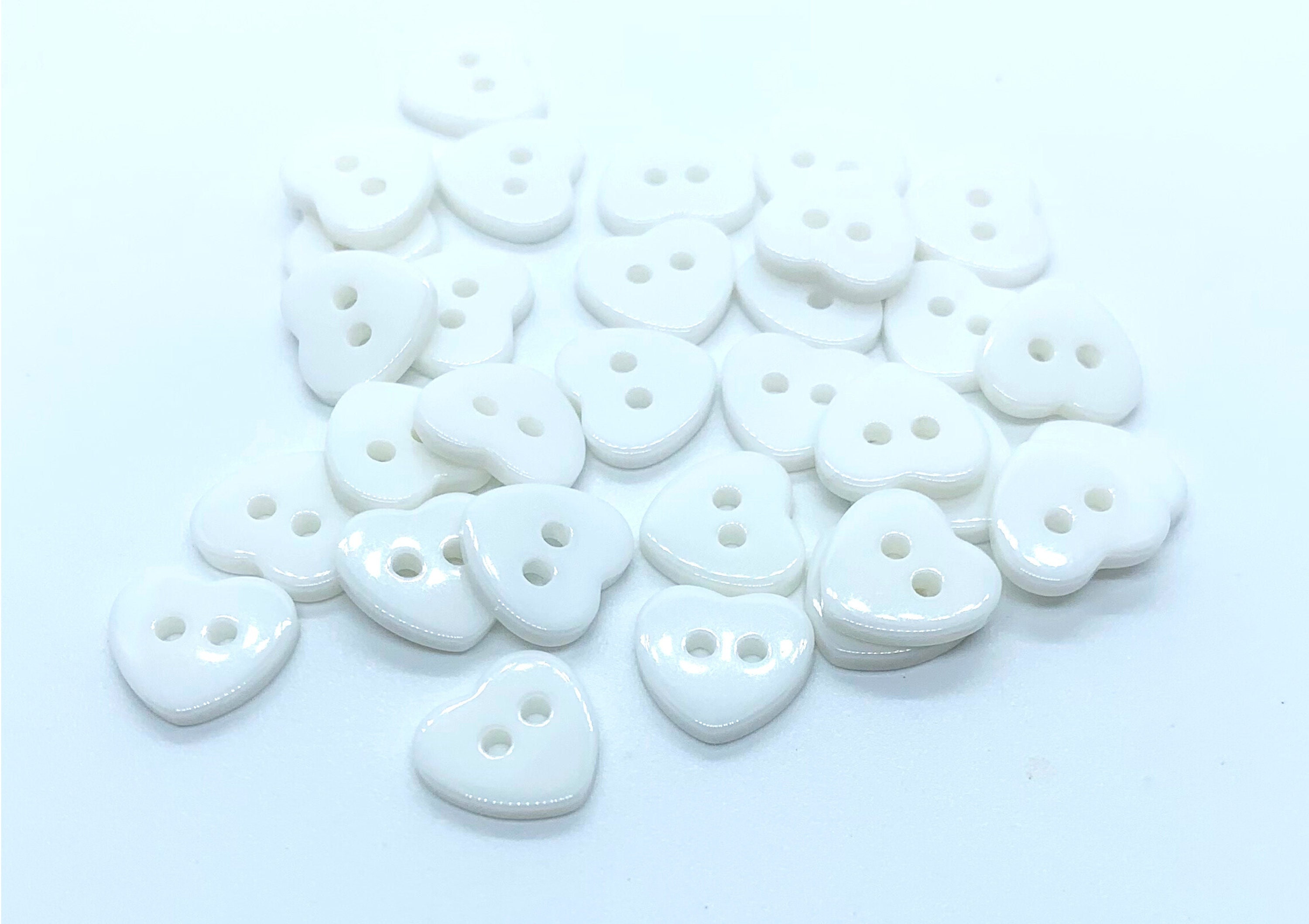 One Package (6 Buttons)Heart Shaped Vintage 4 Hole Buttons. F1310 size is  24L or 15mm or 5/8
