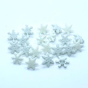Snowflake, mini snowflakes, white snowflake button, winter button, white button, shank backed snowflake buttons, DIY craft button