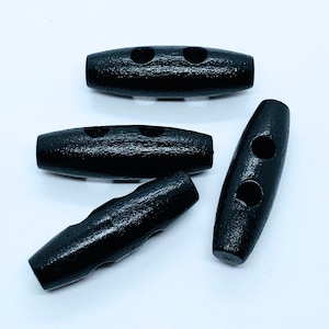 Wooden toggle buttons,  3.5 cm long toggle, black wood toggle button, gift for knitter, gift for her, knitting accessory