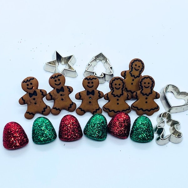 Christmas cookie buttons, cookie cutters, gingerbread man, Christmas embellishments, gumdrop buttons, cooking buttons, Christmas buttons