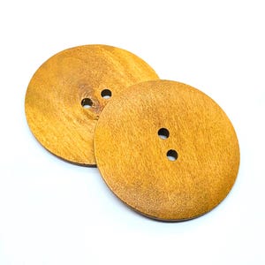 Oversized Light Brown Wood Button: 60mm Jumbo 2-Hole Button