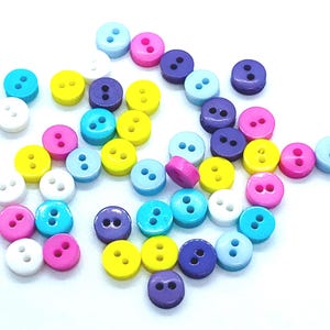 Petits boutons ronds, mini, multicolores, boutons de bricolage ou de scrapbooking., accessoires pour vêtements de poupée, 6 mm, accessoire de couture pour poupée