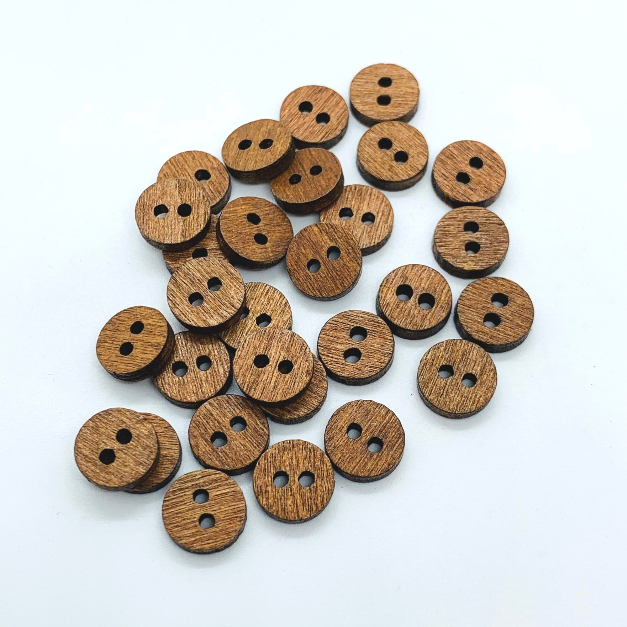 Concave Wooden Shirt Buttons, Made in Italy
