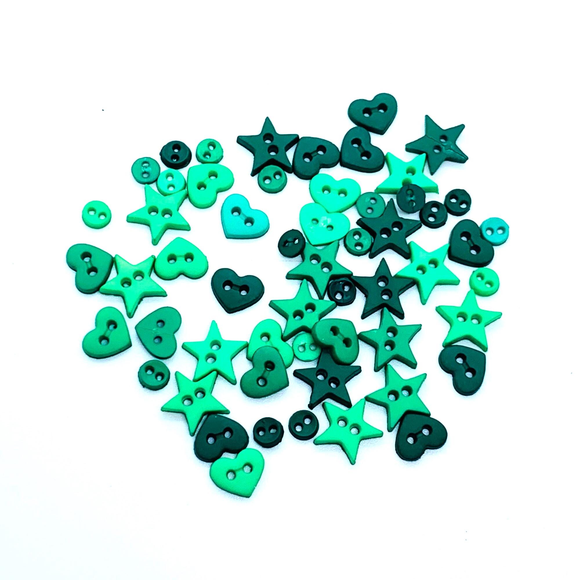 thumbnail image 2 of Trimits Mini Craft Buttons - Mixed Shapes Heart, Star, Flower - 2.5g Pack Acrylic Assorted Colors 2 of 6