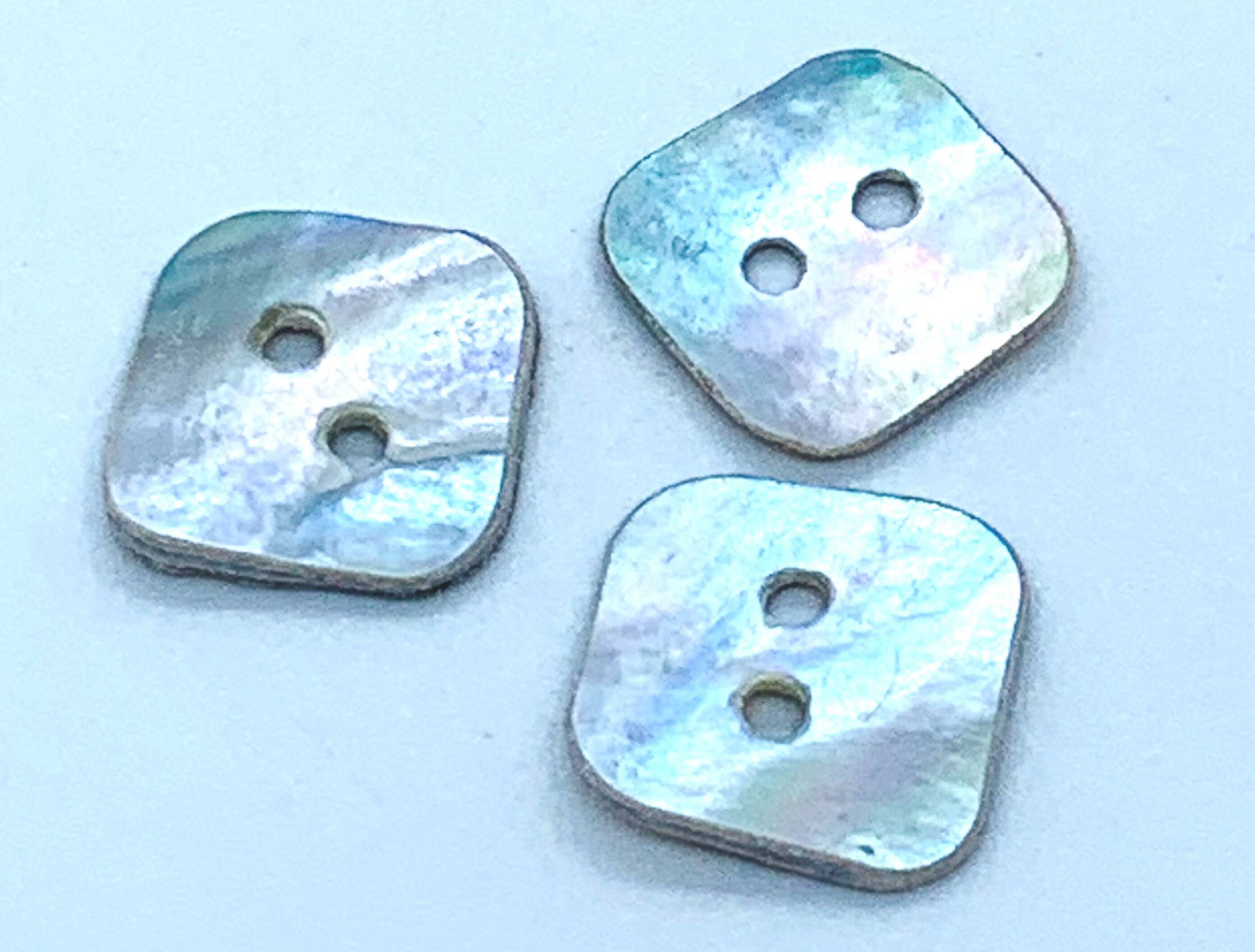 Square Shell Buttons, Mother of Pearl, 11mm, 2 Hole for Sewing, Listing ...