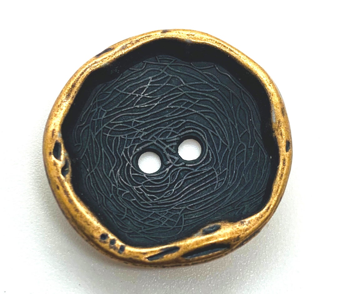 Zinc Based Alloy, 2 Hole Button, Bronze and Black Button, Irregular ...
