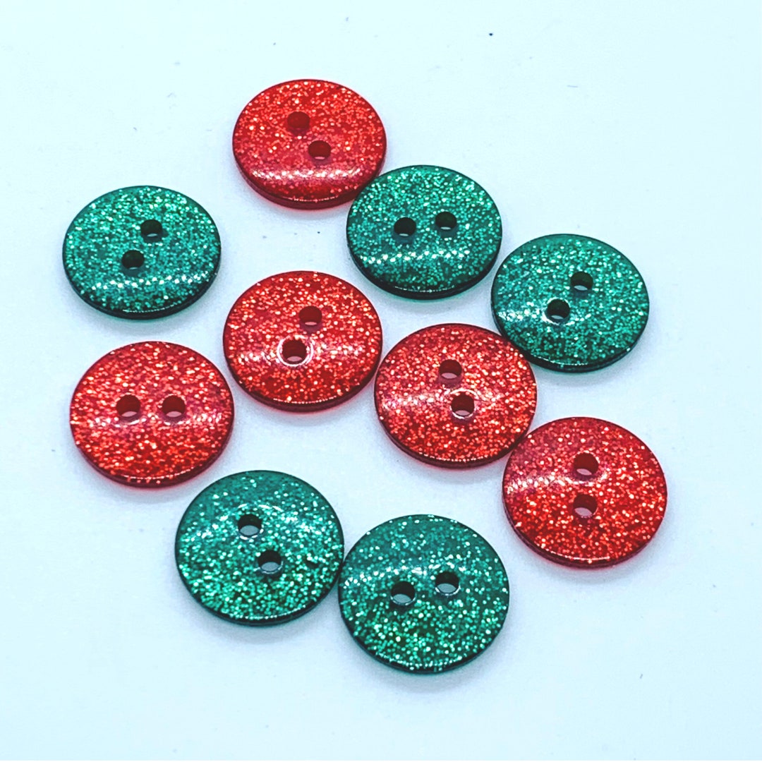Glitter Button Red Glitter Button Green Glitter Button 2 Etsy