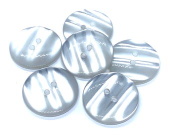 Extra large round white button, 25mm button (Set of 6)