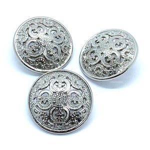 Round, metal button, zinc based alloy, shank button, antique silver finish, sweater button, coat button, blazer button, 23mm button