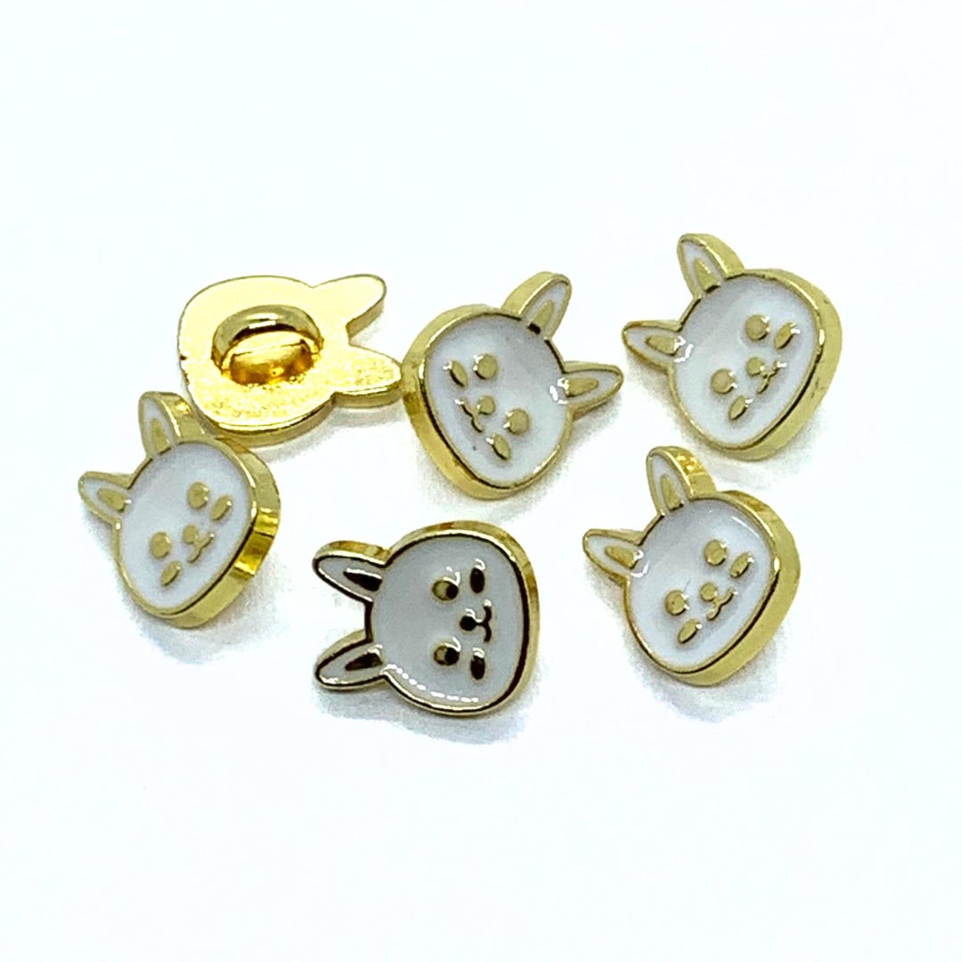 Metal Bunny Face Button, Mini Button, Shank 7mm, Rabbit Button, Craft ...