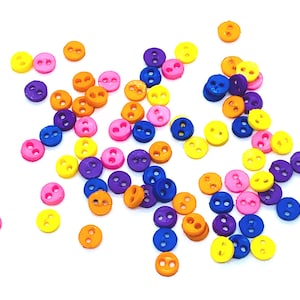 Mini-boutons multicolores, petits boutons ronds en nylon de 4 mm, 25 pièces