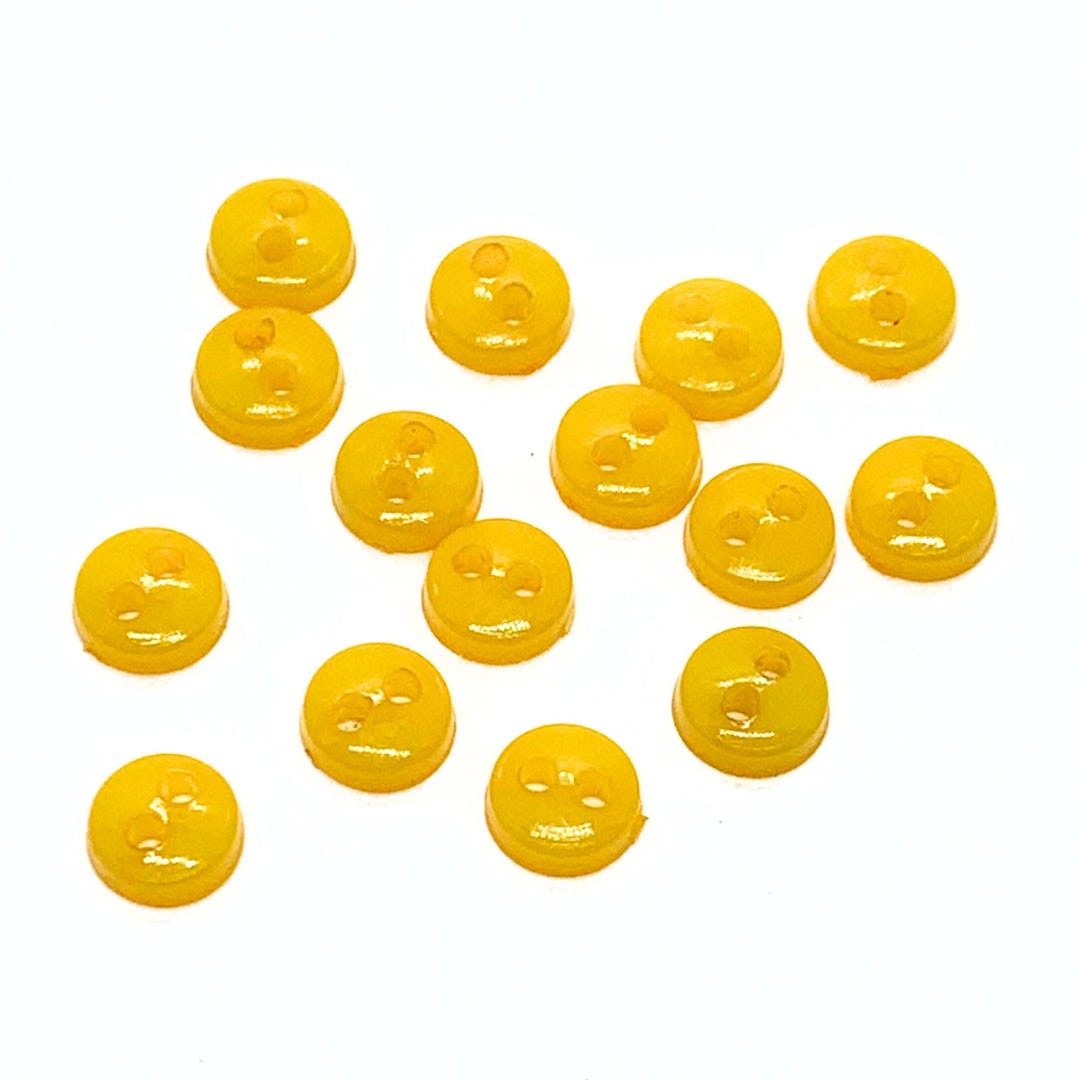 Tiny, Round, Mini, Golden Buttons, Craft or Scrapbooking Buttons, Doll ...