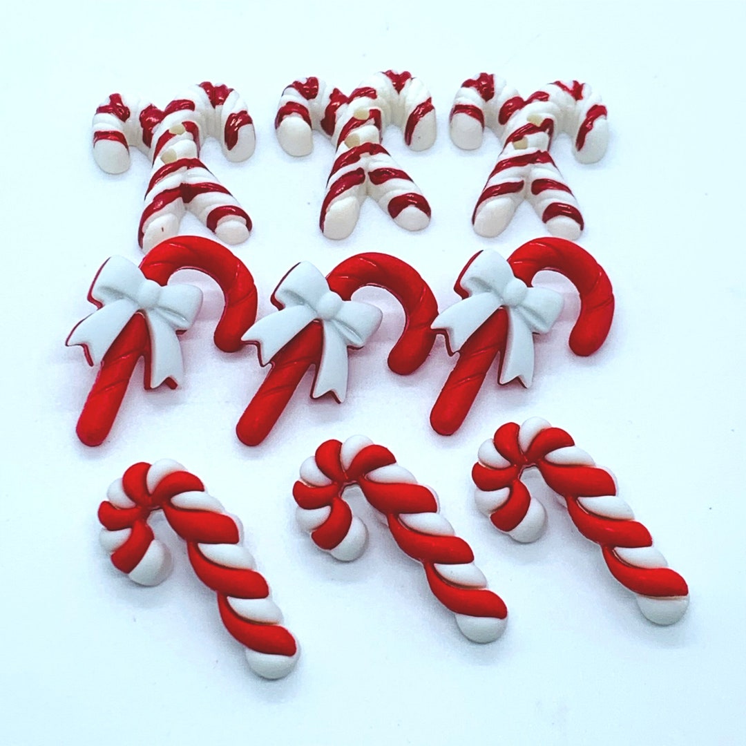 Christmas Button Candy Cane Button Reindeer Button Etsy