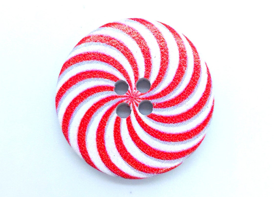 Wooden Painted Peppermint Candy Buttons. Listing is for 5 - Etsy
