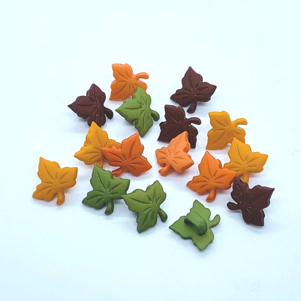 Autumn leaf, leaf button, gold button, fall leaf, green leaf, brown leaf, gold leaf, yellow leaf, nature button, maple leaf, mini maple leaf