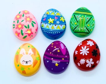 Resin Easter Egg Flatback Embellishments, Pastel Colors (20mm x 25mm)