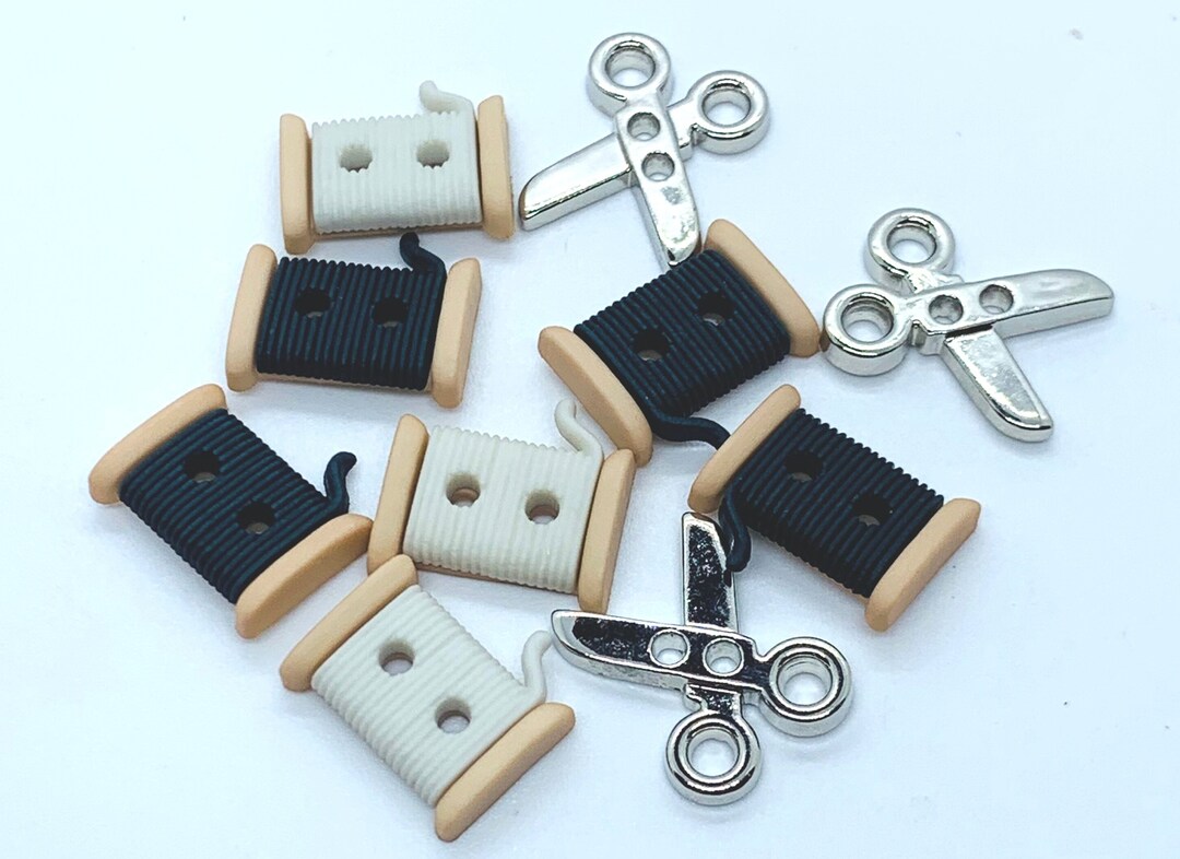 Sewing Novelty Buttons Craft Buttons Scissor Buttons Spools Etsy