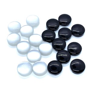 Shiny Resin Sewing Buttons, Black or White, 12mm (Set of 10)