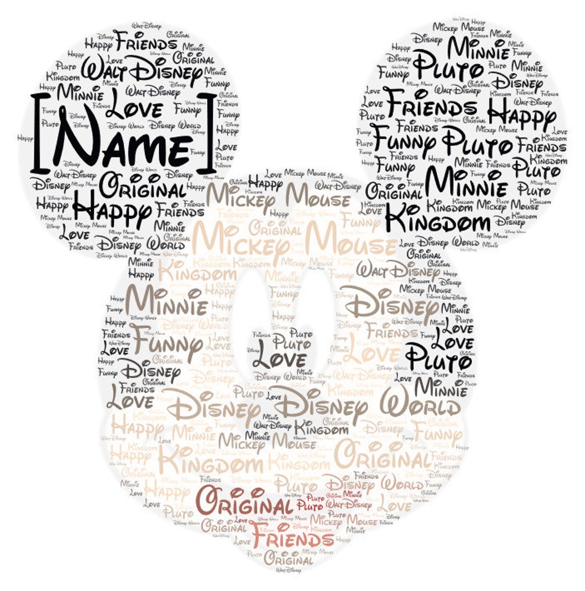 Personalised Disney Character Wordle Word Art  Etsy