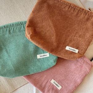 Kosmetiktasche aus Kord | Kulturbeutel Cord
