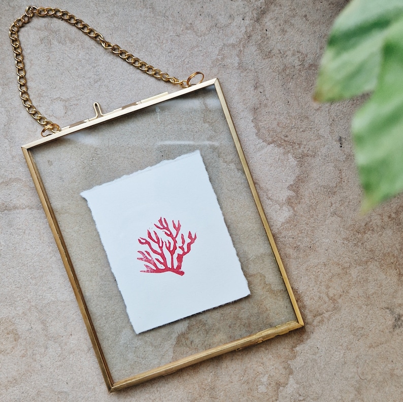 Mini print Mussel Shell tiny lino cut print original handprinted art image 2