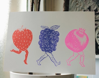 Fiesta de frutas - Impresión risográfica A4
