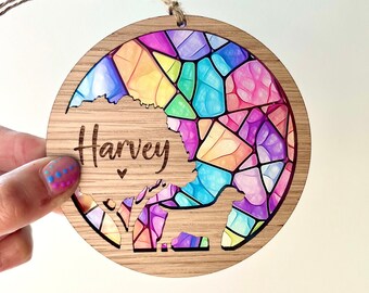 Dog stained glass memorial gift, Rainbow Bridge sun catcher, Pet Sympathy Gift, Pet Loss Gift, Dog Loss Memorial Gift, Dog Lover Gift