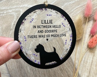 dog memorial gift, Rainbow bridge, keepsake pet gift, outdoor memorial pet decoration, dog breed, dog loss gift, breed silhouette