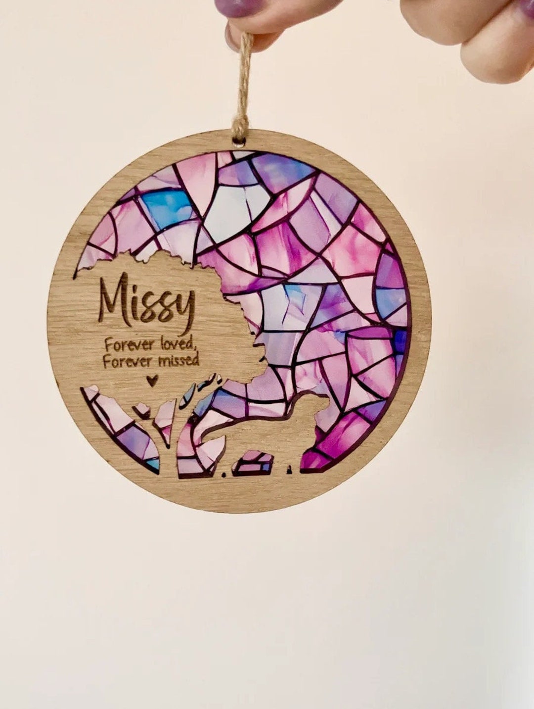 Dog Stained Glass Memorial Gift, Rainbow Bridge Sun Catcher, Pet ...