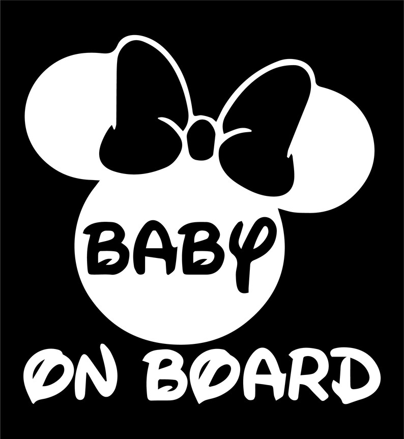 Baby on Board Minnie Mouse Vinyl Decal Sticker Disney 12 x