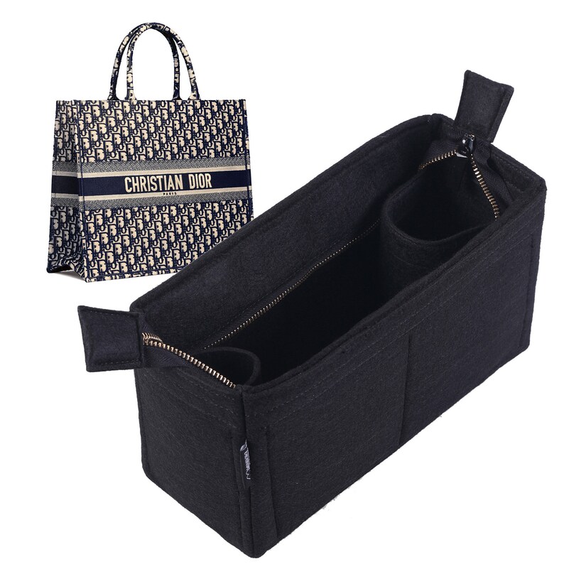 dior book tote organizer with zipper