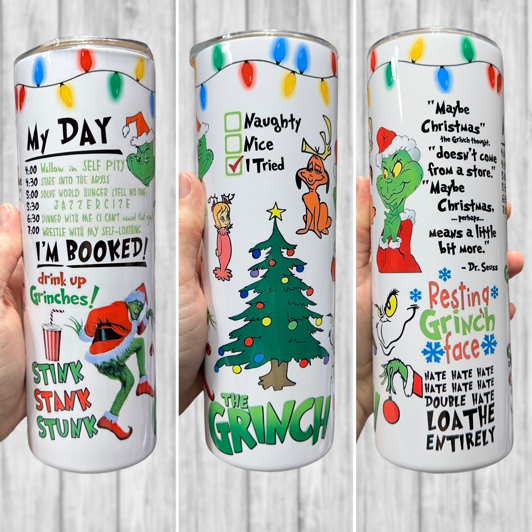 20 OZ Fashion Grinch Christmas With Bag and Stanley Cup 