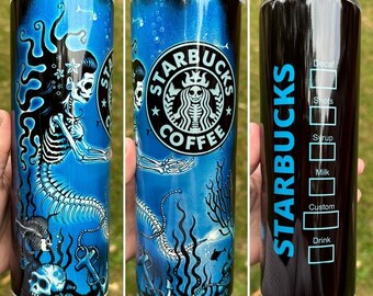 Starbucks China 2023 Anniversary Ocean Siren Mermaid 20oz Glass