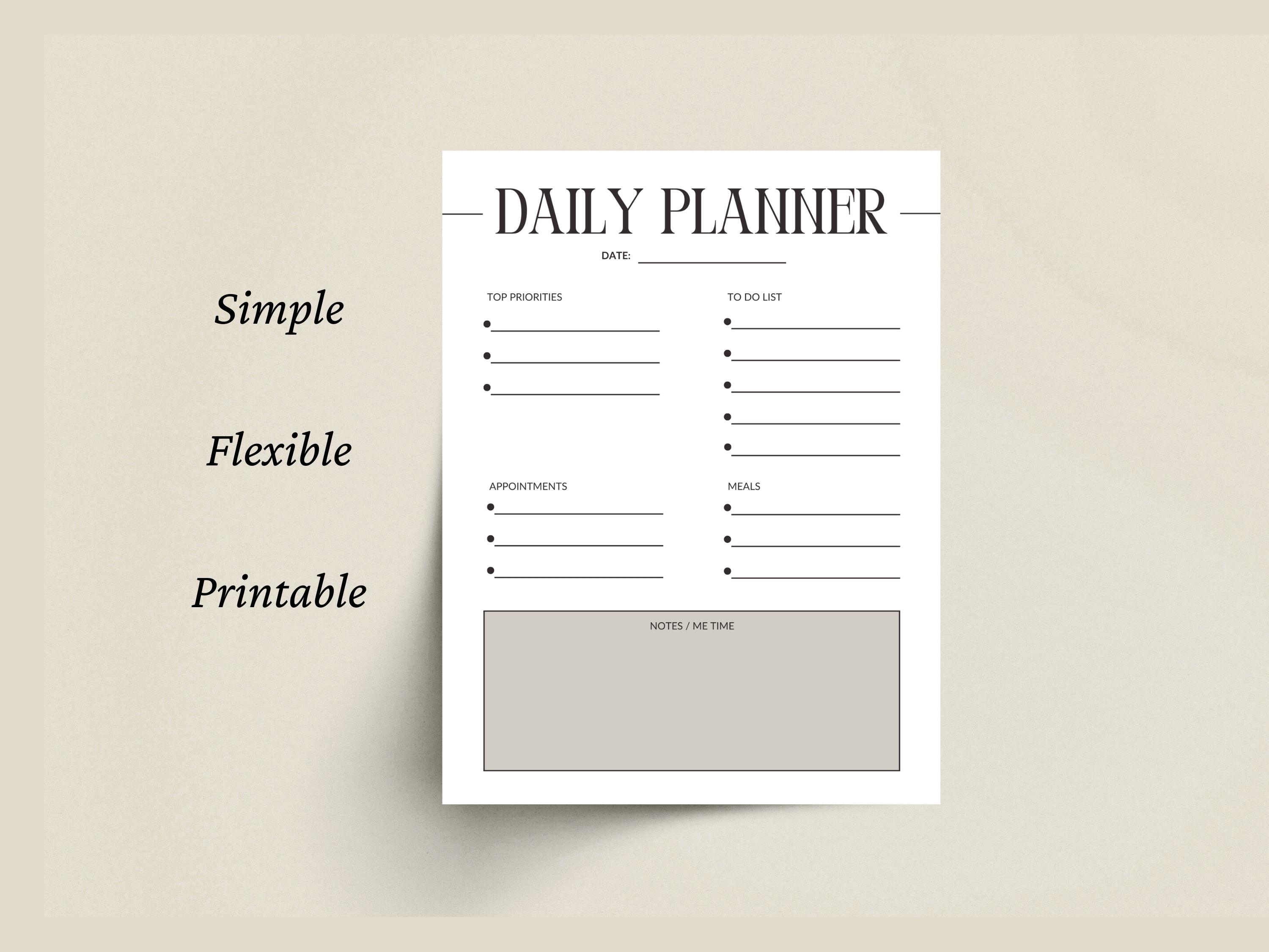 Busy Mom Daily Planner | Simple Printable Planner | Flexible Day ...