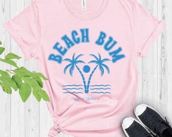 ビーチバムTシャツ：夏休みグラフィックTシャツ