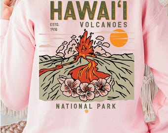 Sweat-shirt Parc national des Volcans d'Hawaï - Ras du cou Big Island